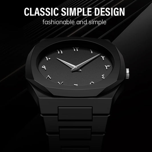 1142-4 Business Men'S Watch Men'S Quartz Watch Classic Fashion round Watch Art Arabic Digital New Watch Men'S Clock